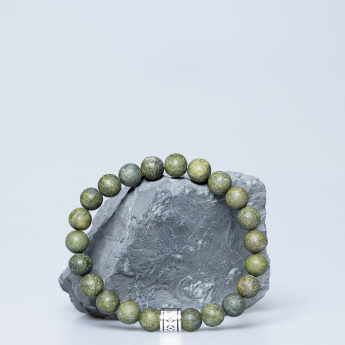 Pyrit Armband matt mit 8 mm Steinen