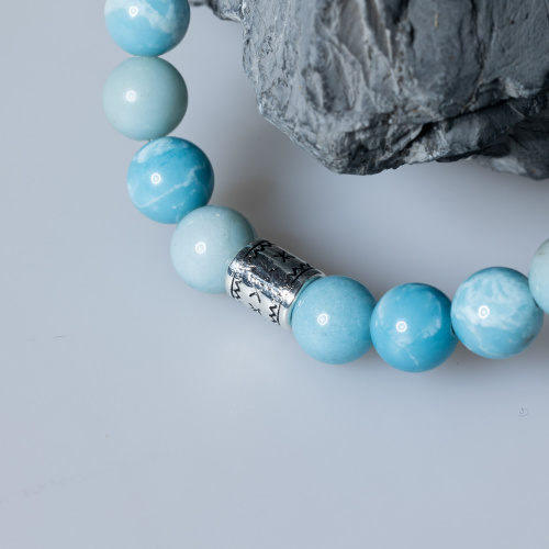 Blaues Larimar Armband 8 mm-1