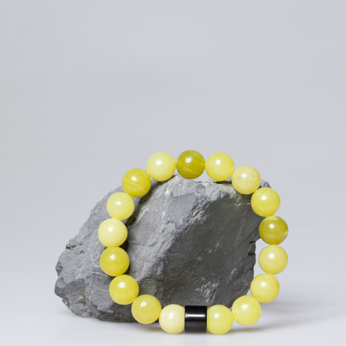 Zitronengelbes Jade Armand mit 10 mm Steinen