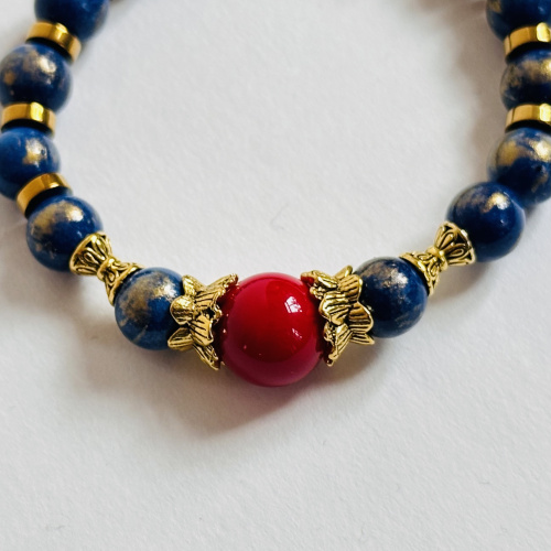 Blaues Kunststein Armband 8 mm