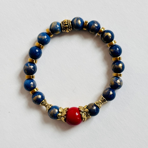 Blaues Kunststein Armband 8 mm